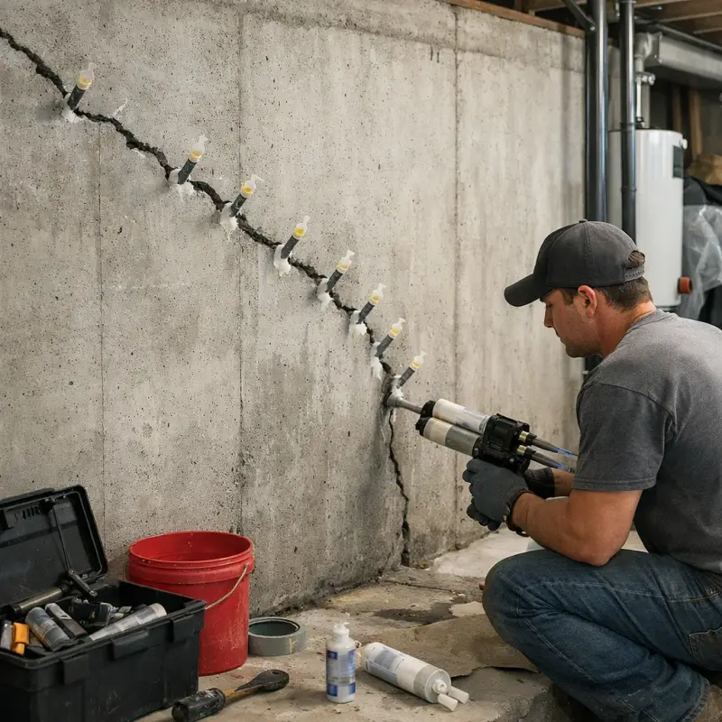 Basement Wall Crack Repair Fredericksburg